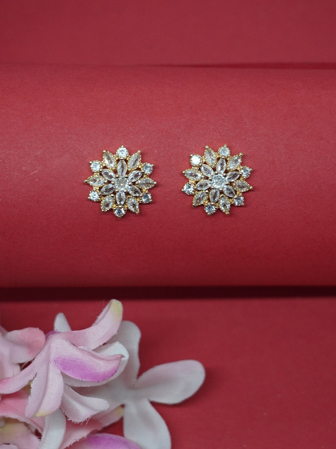 

Niscka Cubic Zirconia Gold Plated Studs Earrings