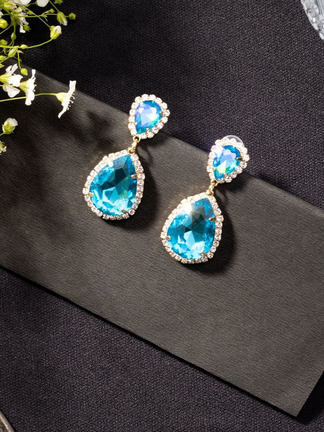 

Niscka Silver Plated Stud Earrings, Blue
