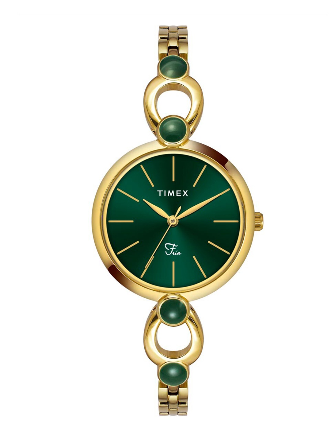 

Timex Women Brass Dial & Bracelet Style Straps Analogue Watch TWEL18105, Silver