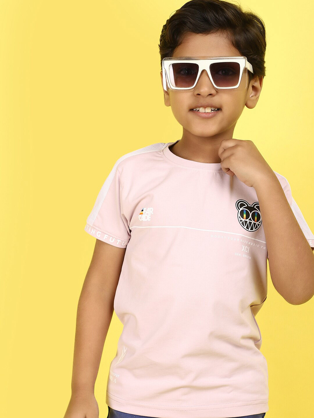 

V-Mart Boys Typography Printed T-shirt, Pink