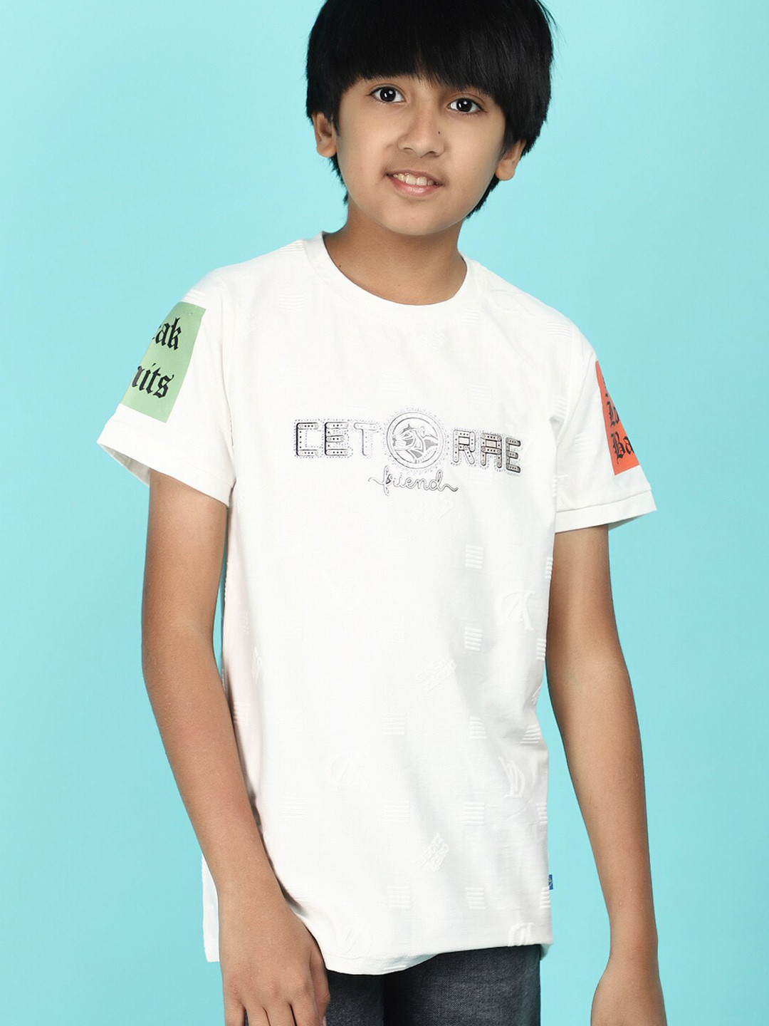

V-Mart Boys Typography Printed Cotton T-shirt, White