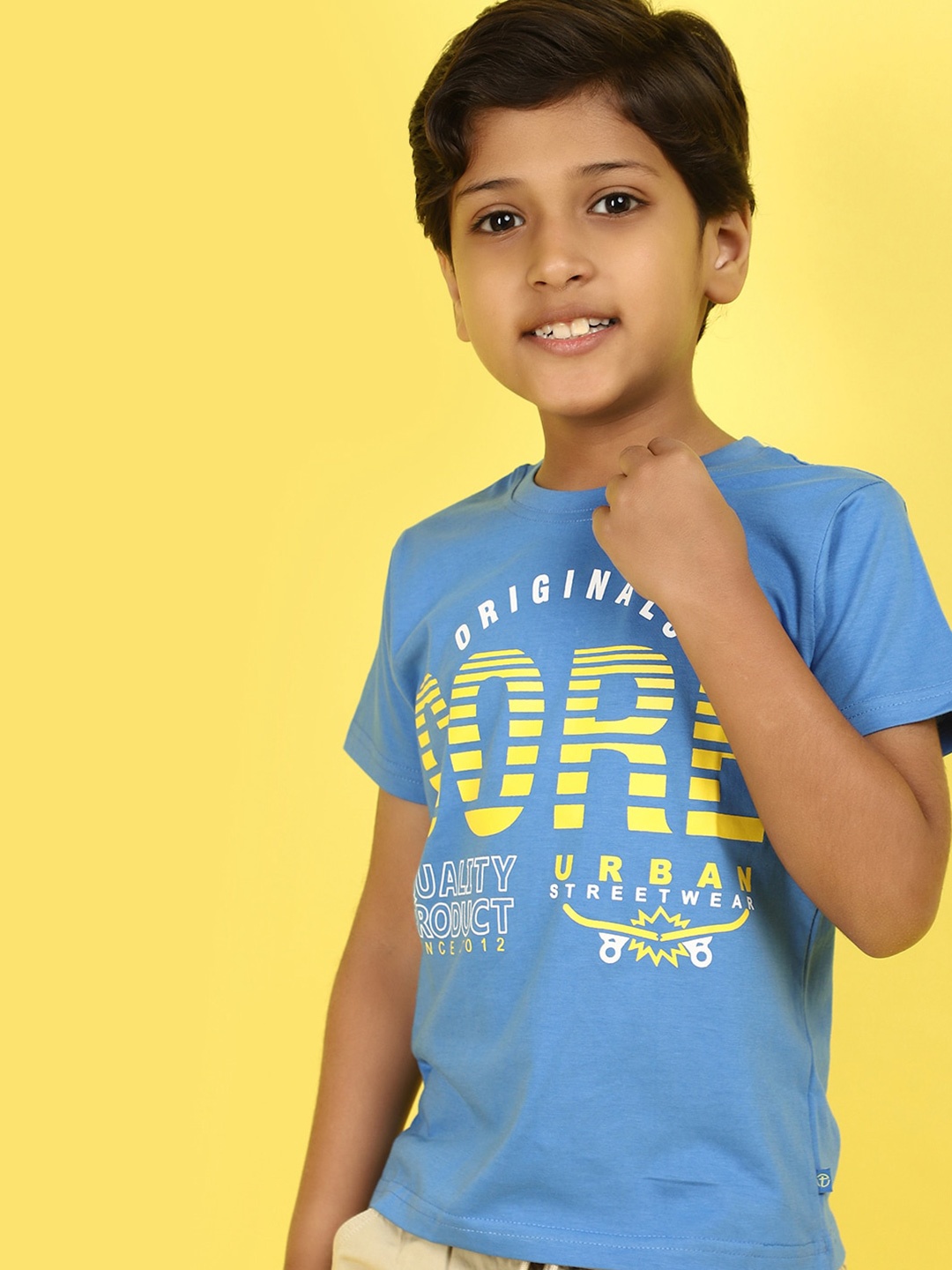 

V-Mart Boys Typography Printed Round Neck Cotton T-shirt, Blue