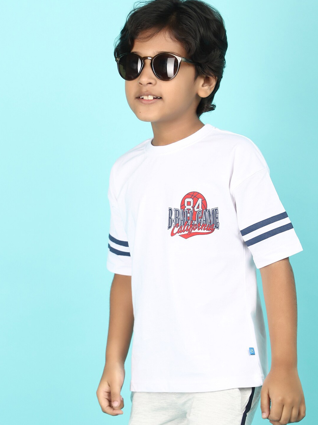 

V-Mart Boys Typography Printed Round Neck Cotton T-shirt, White