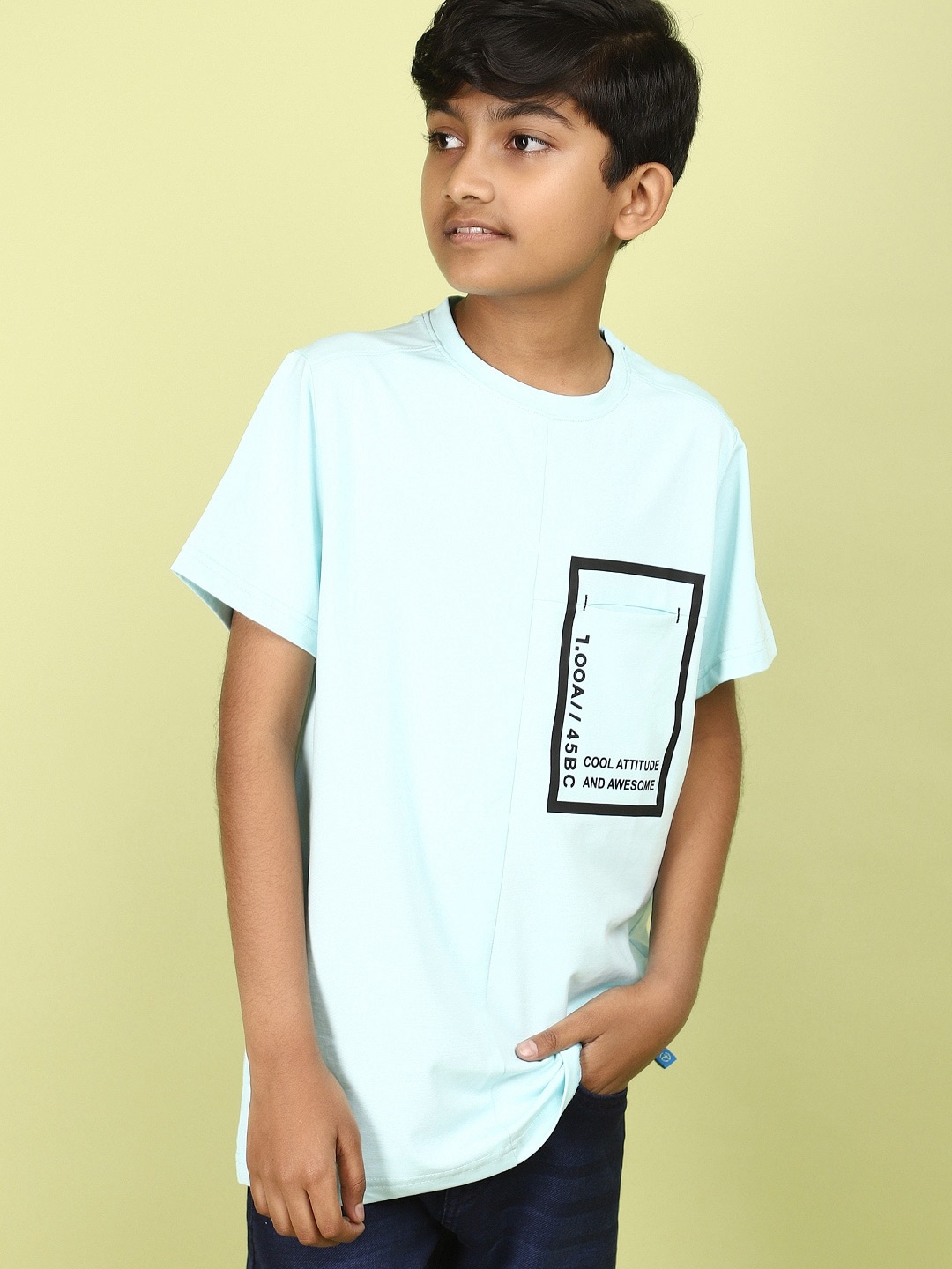 

V-Mart Boys Typography Printed Round Neck Cotton T-shirt, Blue