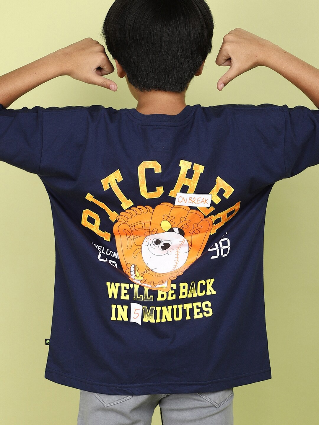 

V-Mart Boys Typography Printed Cotton Casual T-shirt, Blue