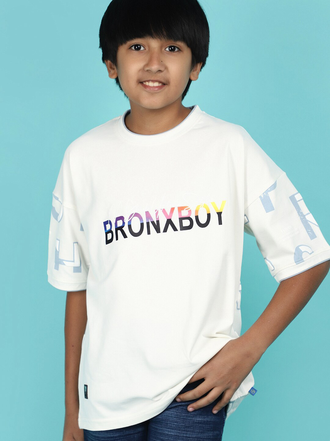 

V-Mart Boys Typography Printed Round Neck Cotton T-shirt, White