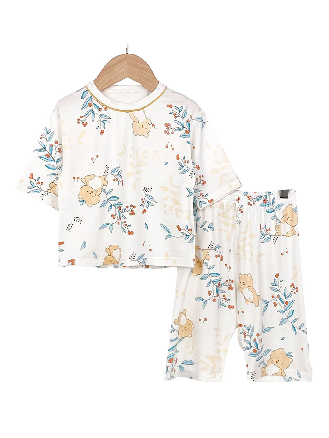 

StyleCast x Revolte Kids Printed Cotton Night Suit, White