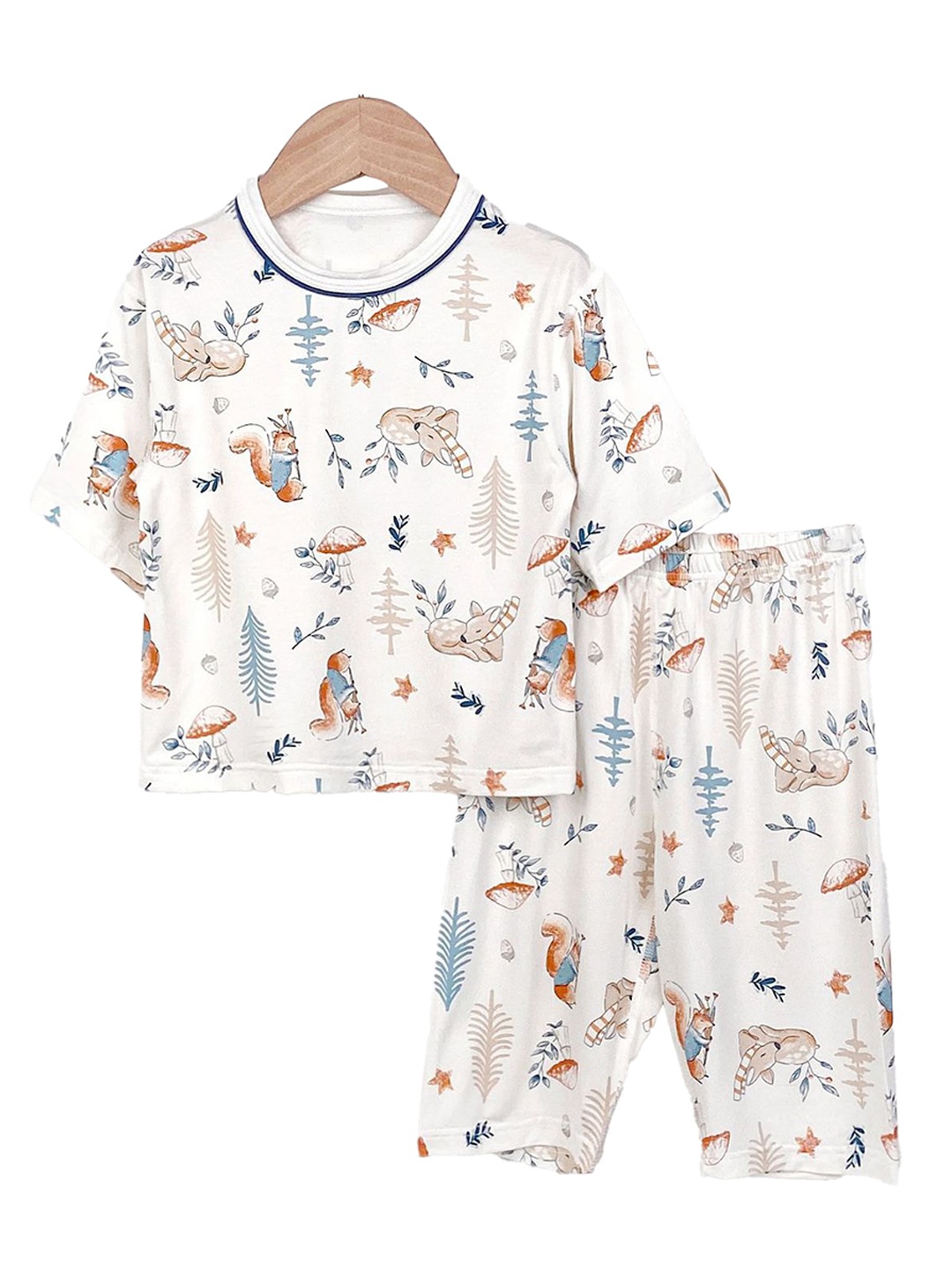 

StyleCast x Revolte Kids Printed Cotton Night Suit, White
