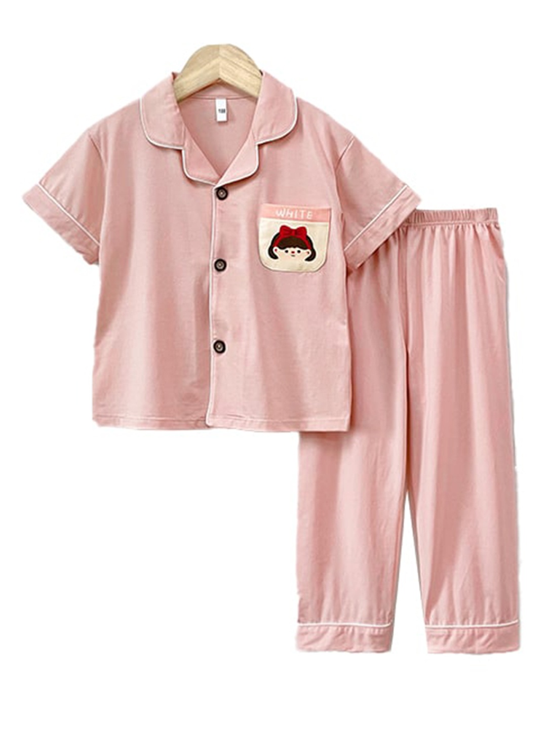 

StyleCast x Revolte Girls Lapel Collar Night Suit, Pink