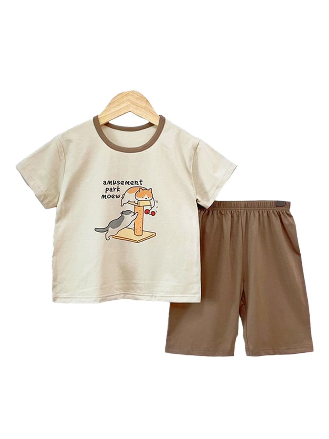 

StyleCast x Revolte Boys Printed Cotton Night Suit, Brown