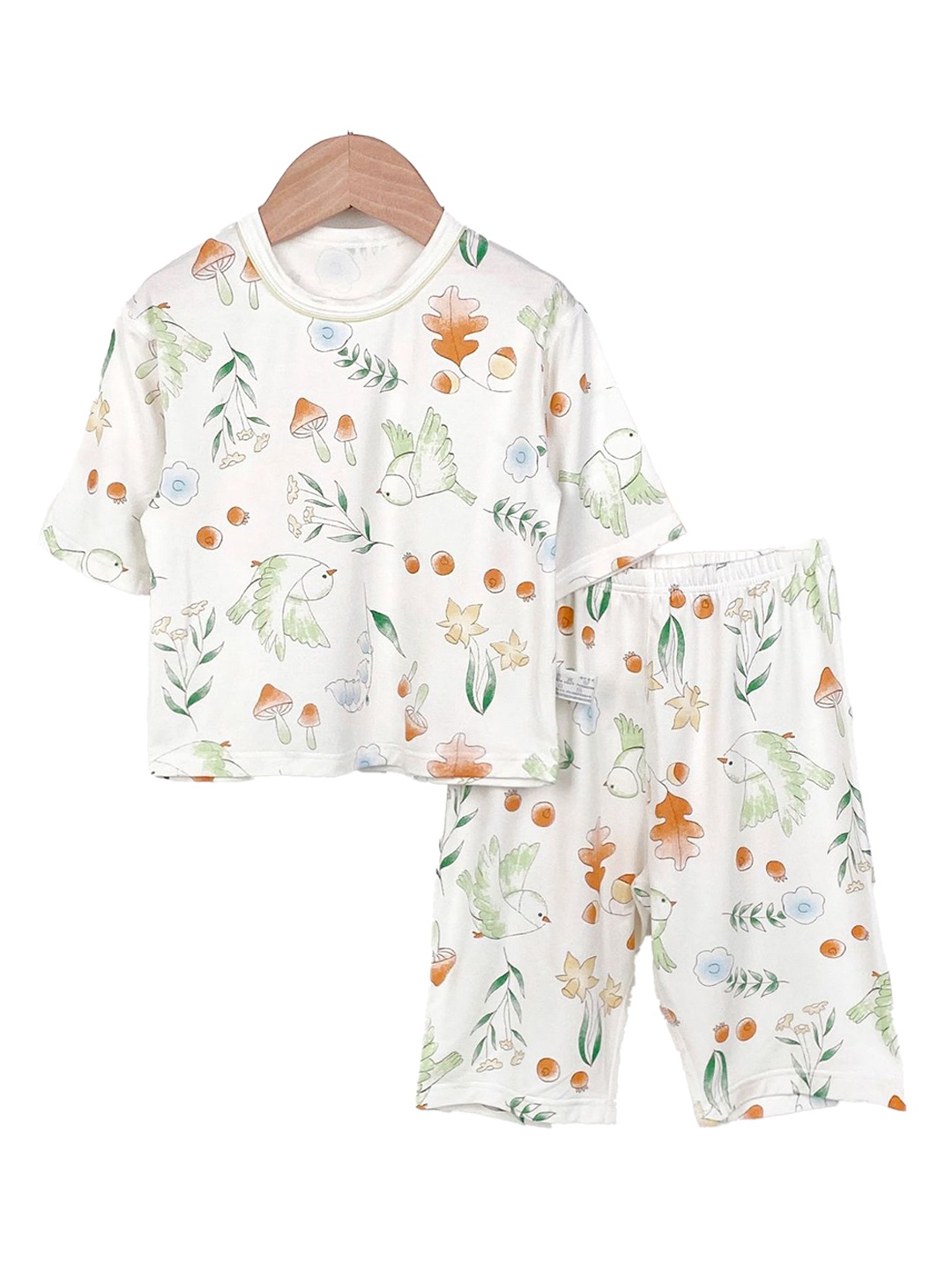 

StyleCast x Revolte Kids Printed Cotton Night Suit, White