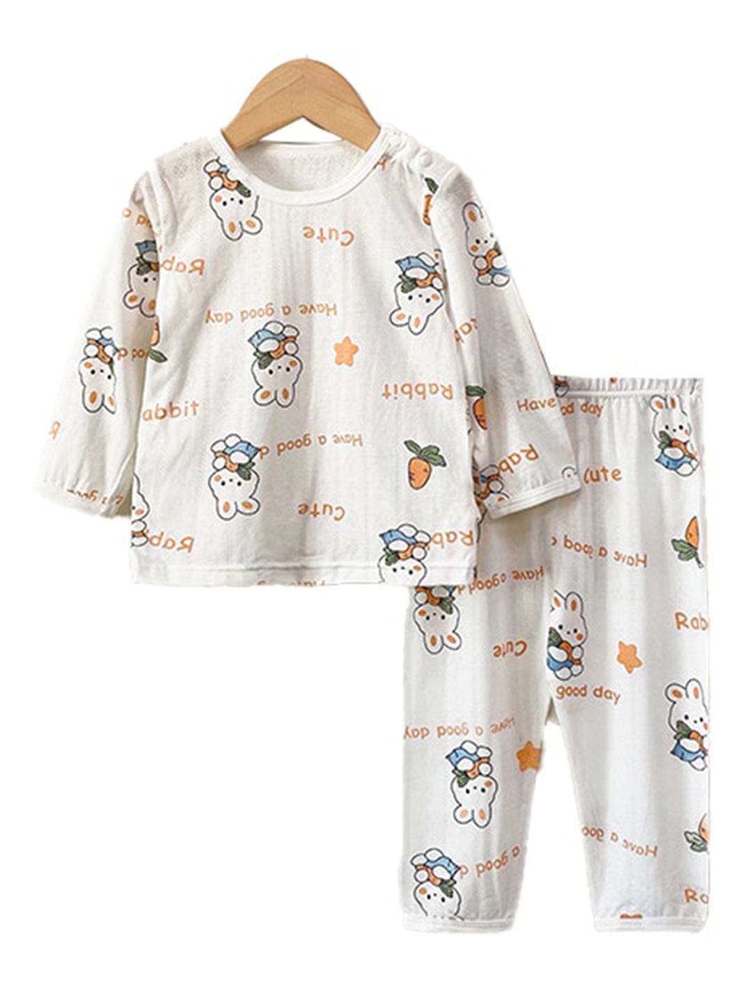 

StyleCast x Revolte Girls Printed Cotton Night Suit, White