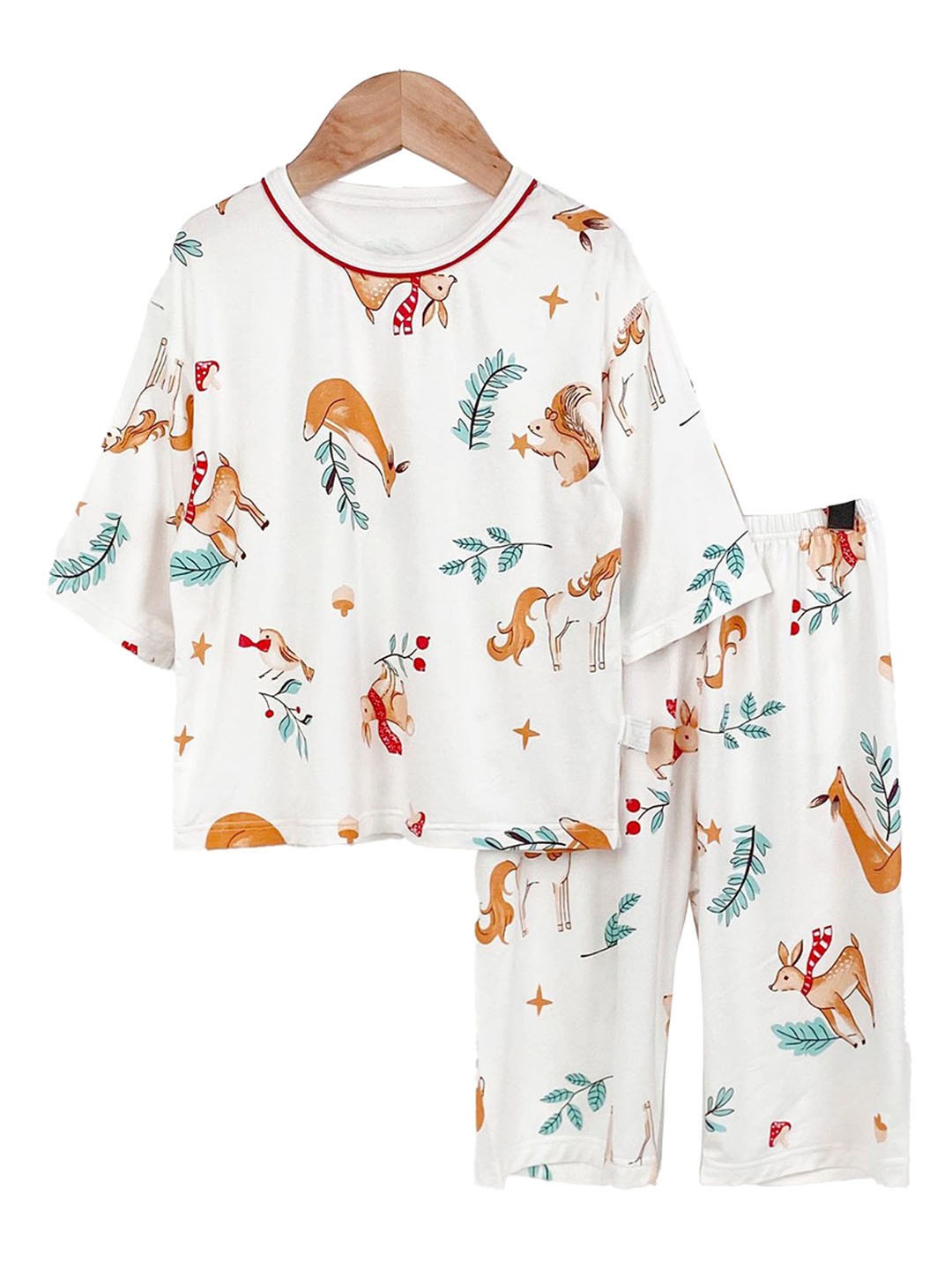 

StyleCast x Revolte Kids Printed Cotton Night Suit, White