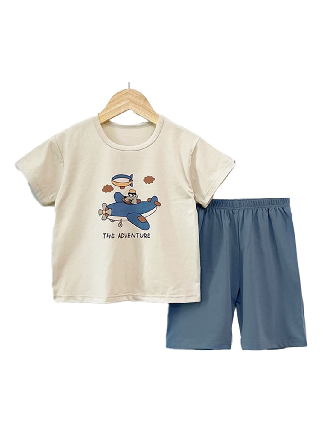 

StyleCast x Revolte Boys Printed Night Suit, Beige