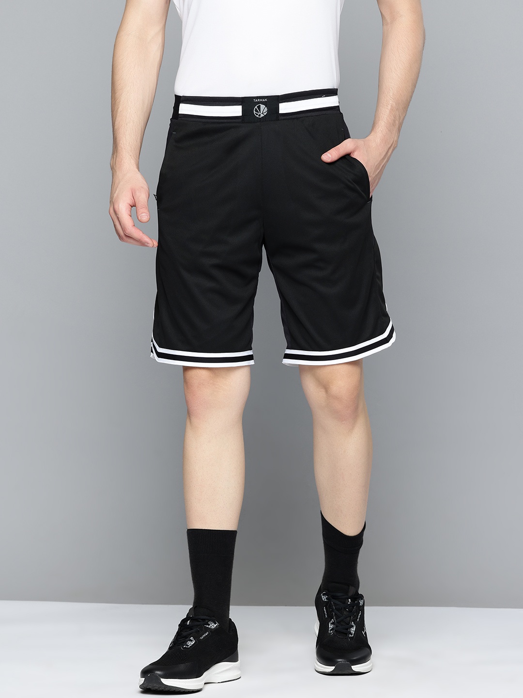 

TARMAK By Decathlon Unisex Adult Black White Reversible Basketball Shorts