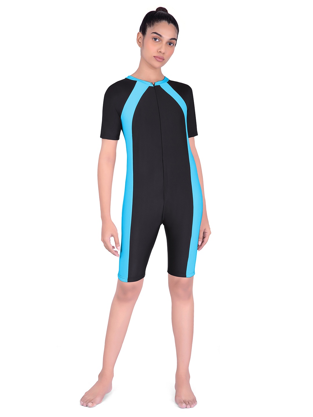 

Fiesta Clara Colourblocked Swimming Legsuit, Blue
