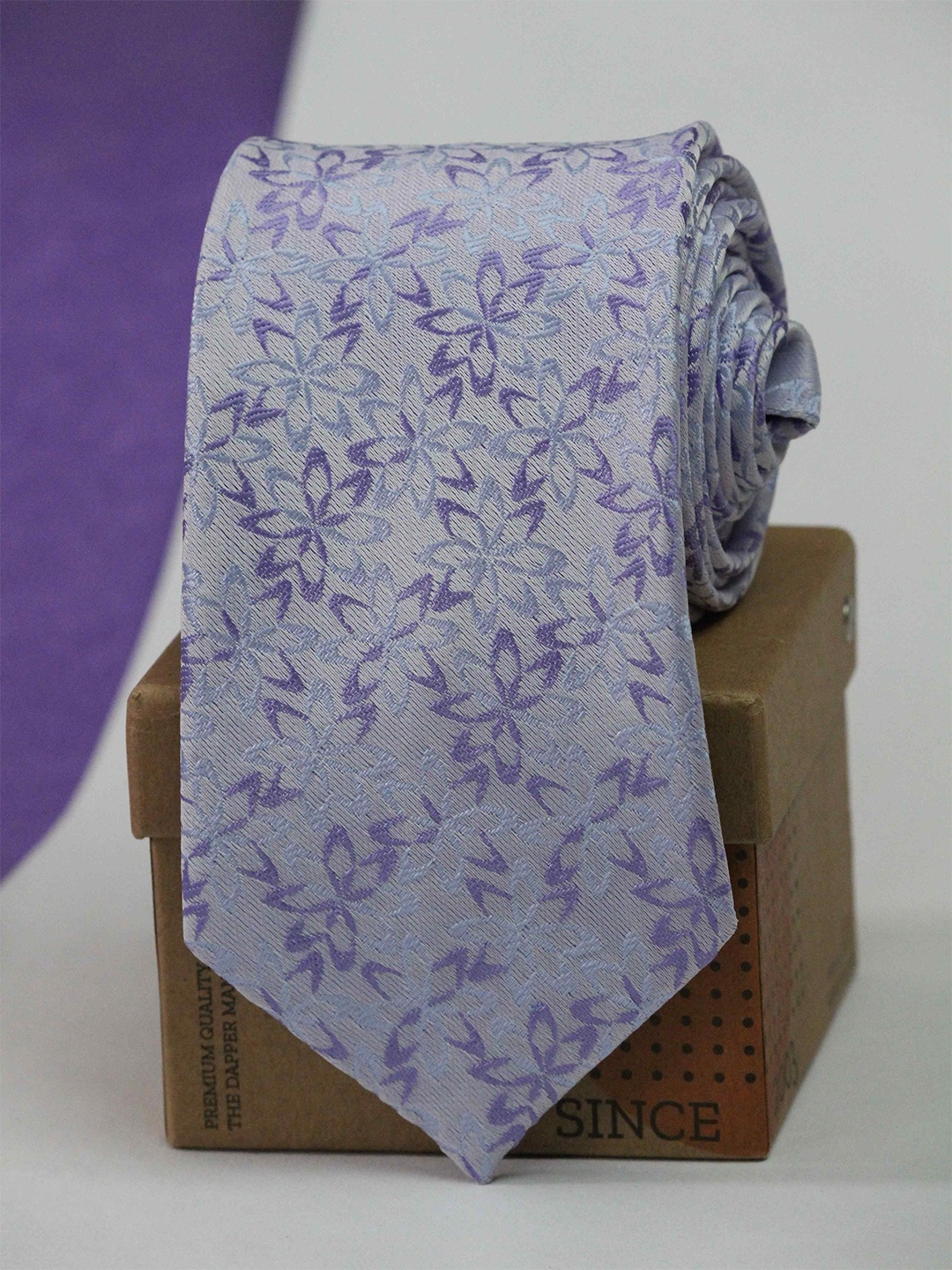 

Tossido Men Woven Design Broad Tie, Purple