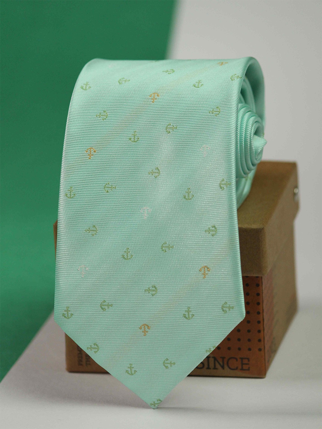

Tossido Men Woven Design Broad Tie, Green