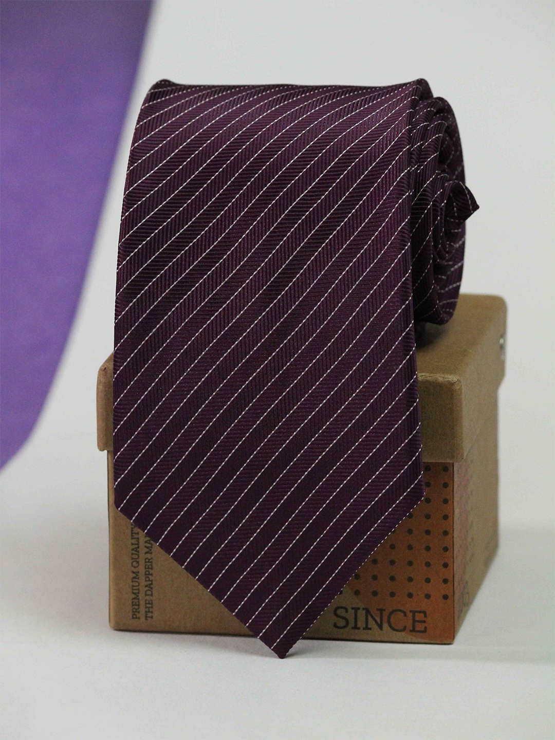 

Tossido Men Woven Design Broad Tie, Purple