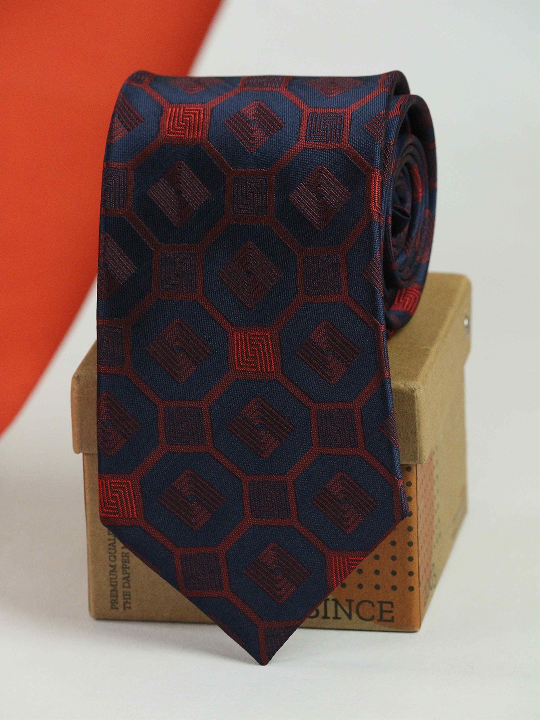 

Tossido Men Woven Design Broad Tie, Blue
