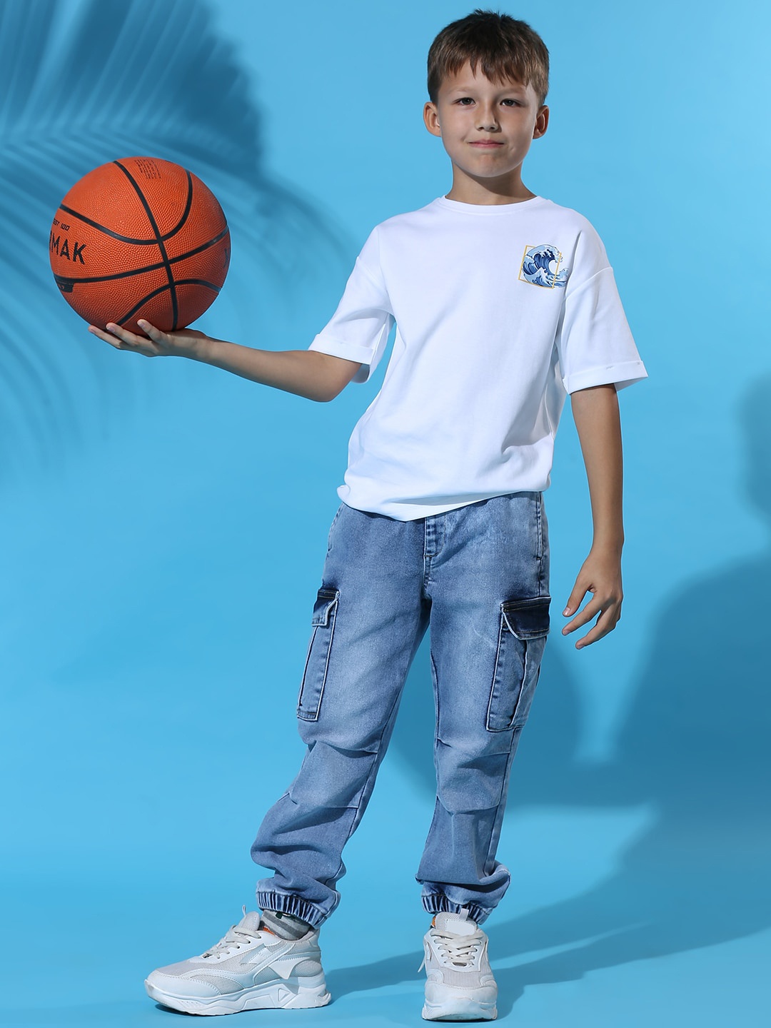 

My Milestones Boys Graphic Printed Cotton T-Shirt, White