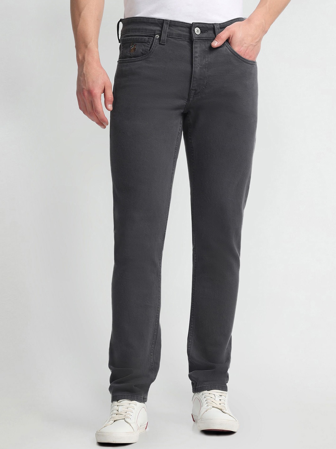 

U.S. Polo Assn. Denim Co. Men Slim Fit Light Fade Stretchable Jeans, Grey