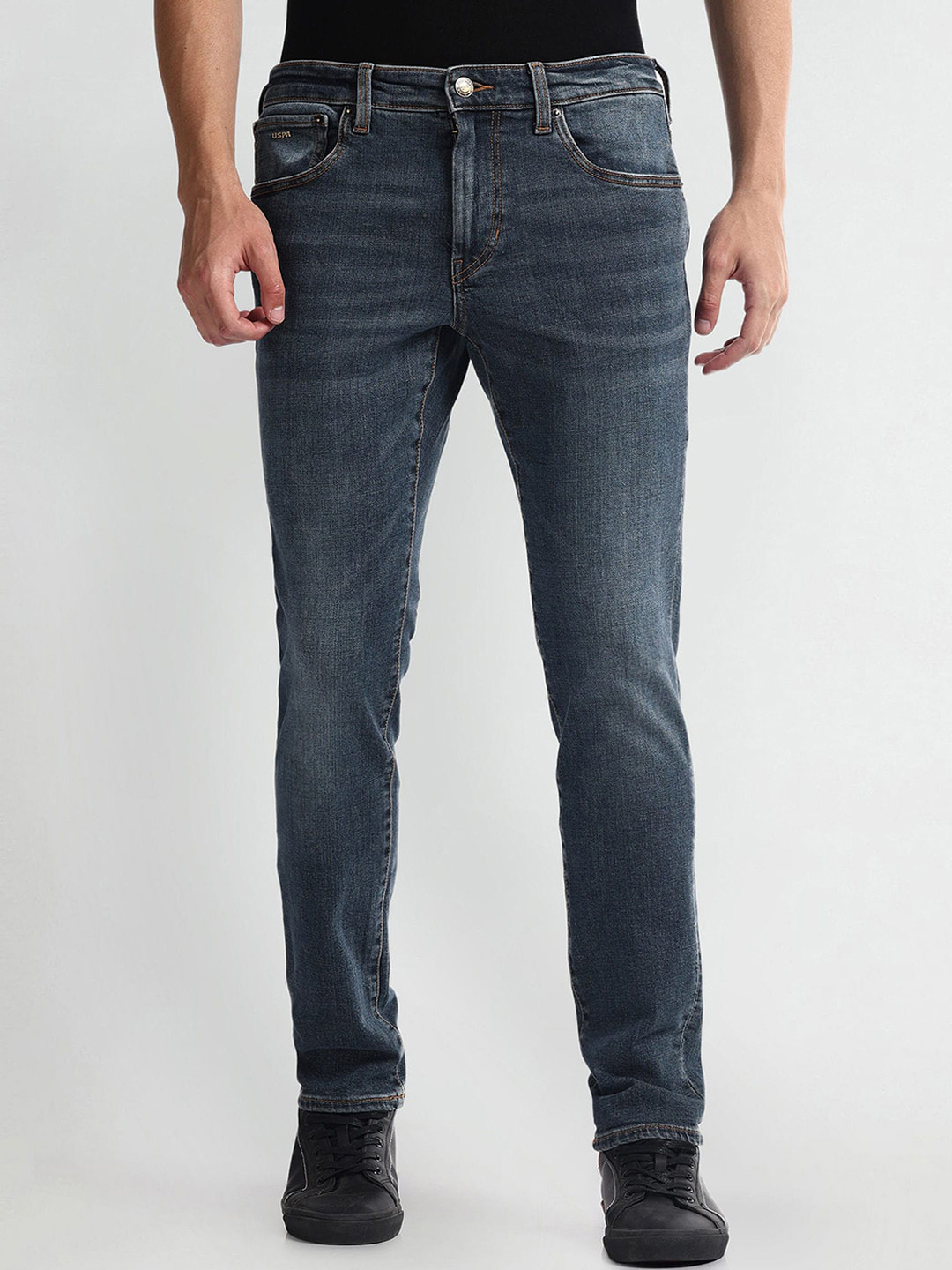 

U.S. Polo Assn. Denim Co. Men Slim Fit Light Fade Stretchable Jeans, Blue