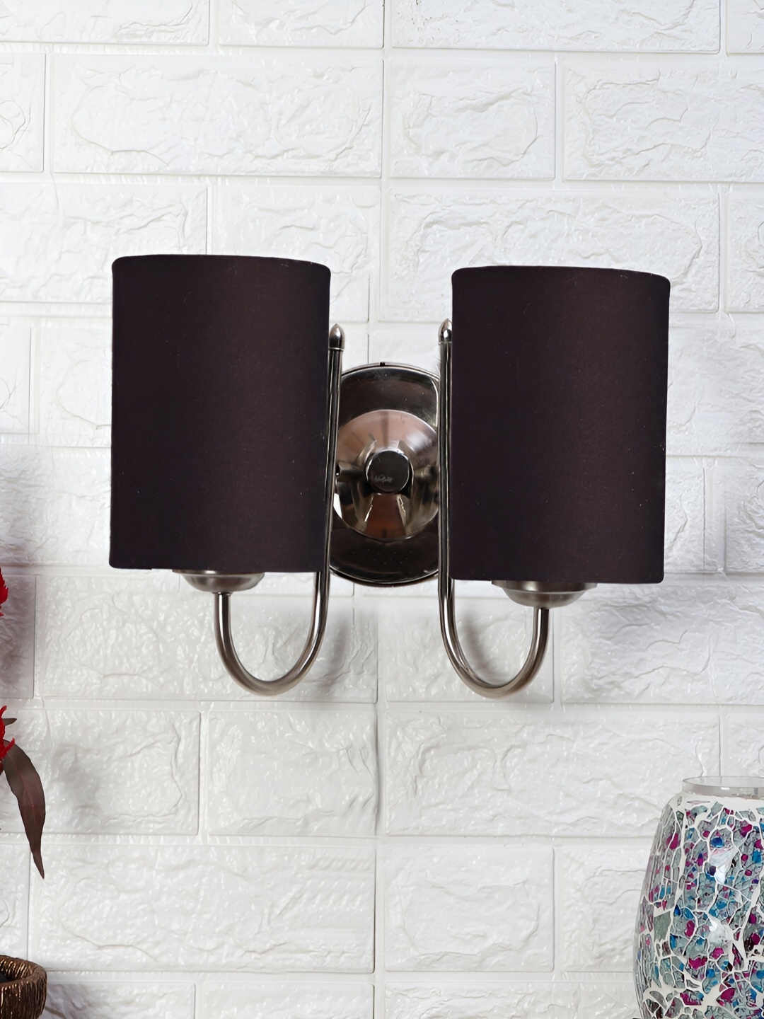 

Devansh Black Metal Traditional Cylinder Shaped Wall Lamp