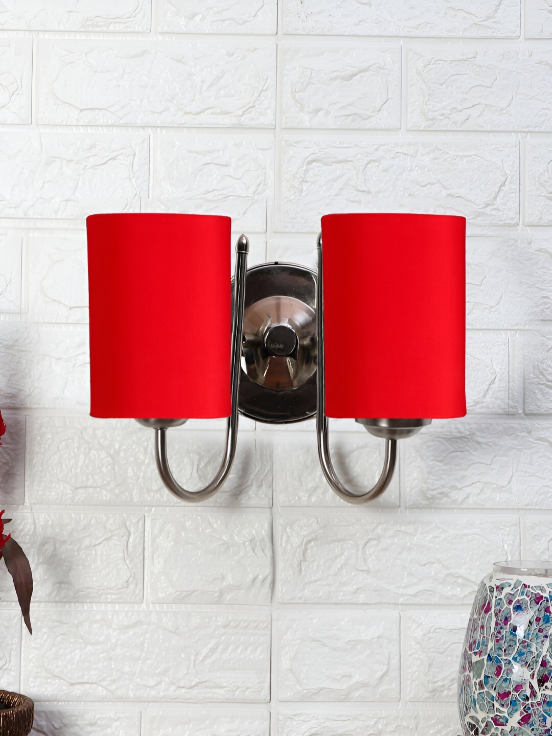 

Devansh Red Metal Traditional Cylinder Shaped Wall Lamp