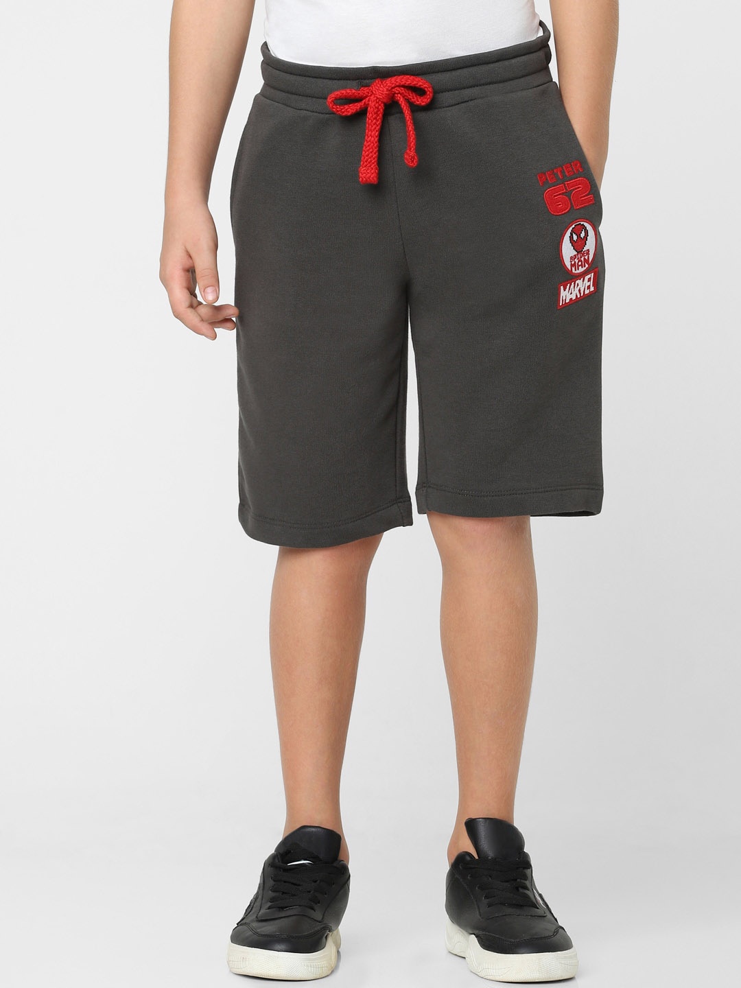 

Jack & Jones Junior Boys Marvel Patch Cotton Low-Rise Shorts, Black