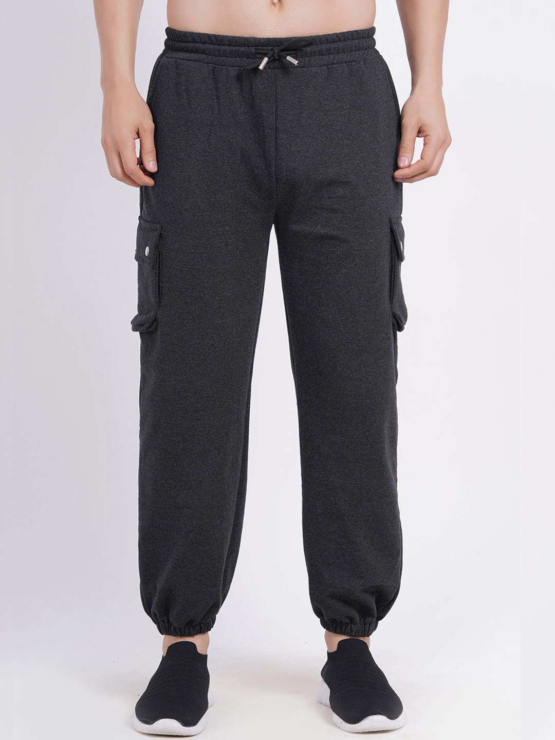 

BAESD Men Relaxed Straight Leg High-Rise Cotton Joggers Trousers, Black