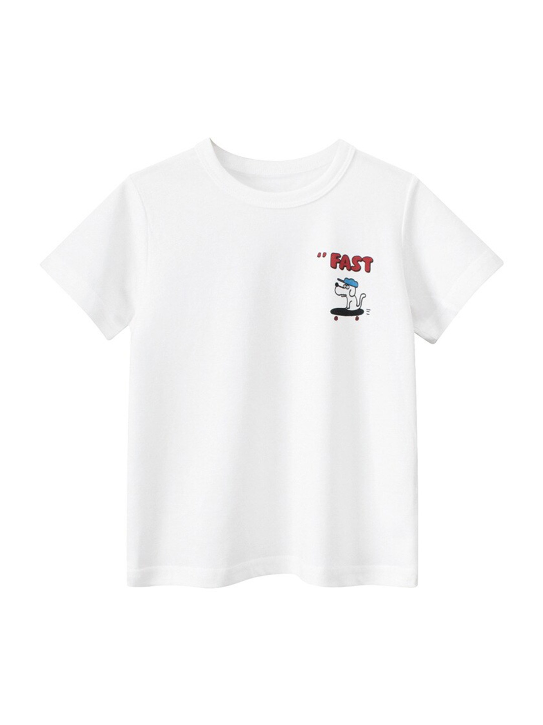 

StyleCast x Revolte Boys Round Neck Applique Regular Fit T-shirt, White