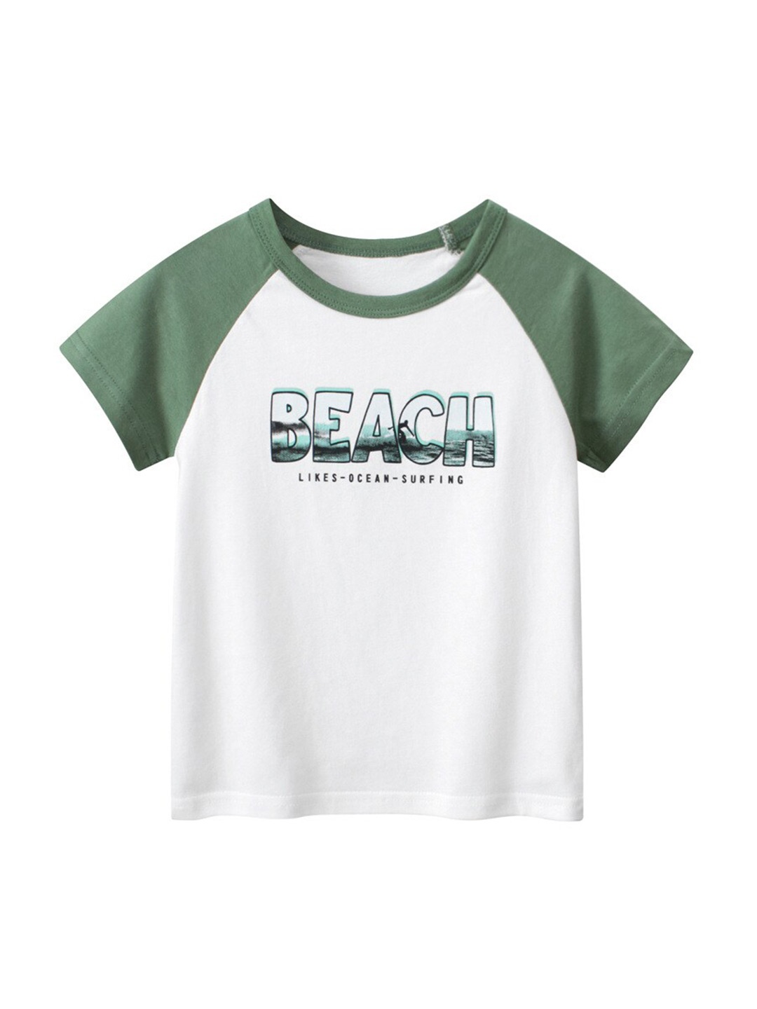 

StyleCast x Revolte Boys Green Typography Printed Raglan Sleeves Cotton T-shirt