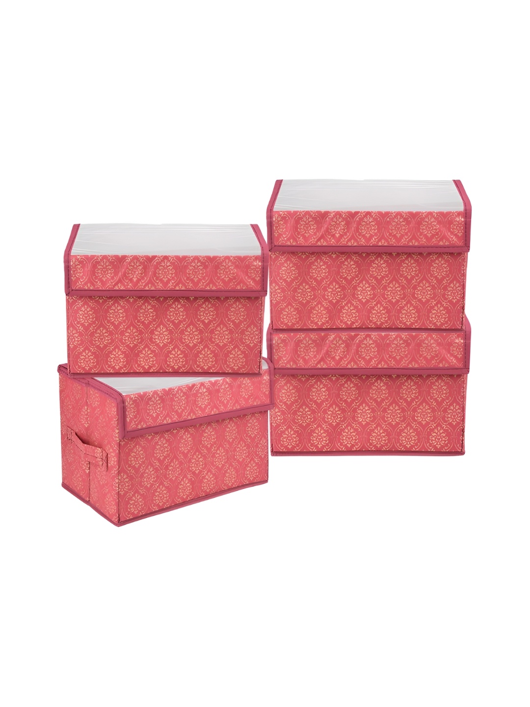 

Kuber Industries Maroon 4 Pieces Printed Multi-Utility Organisers