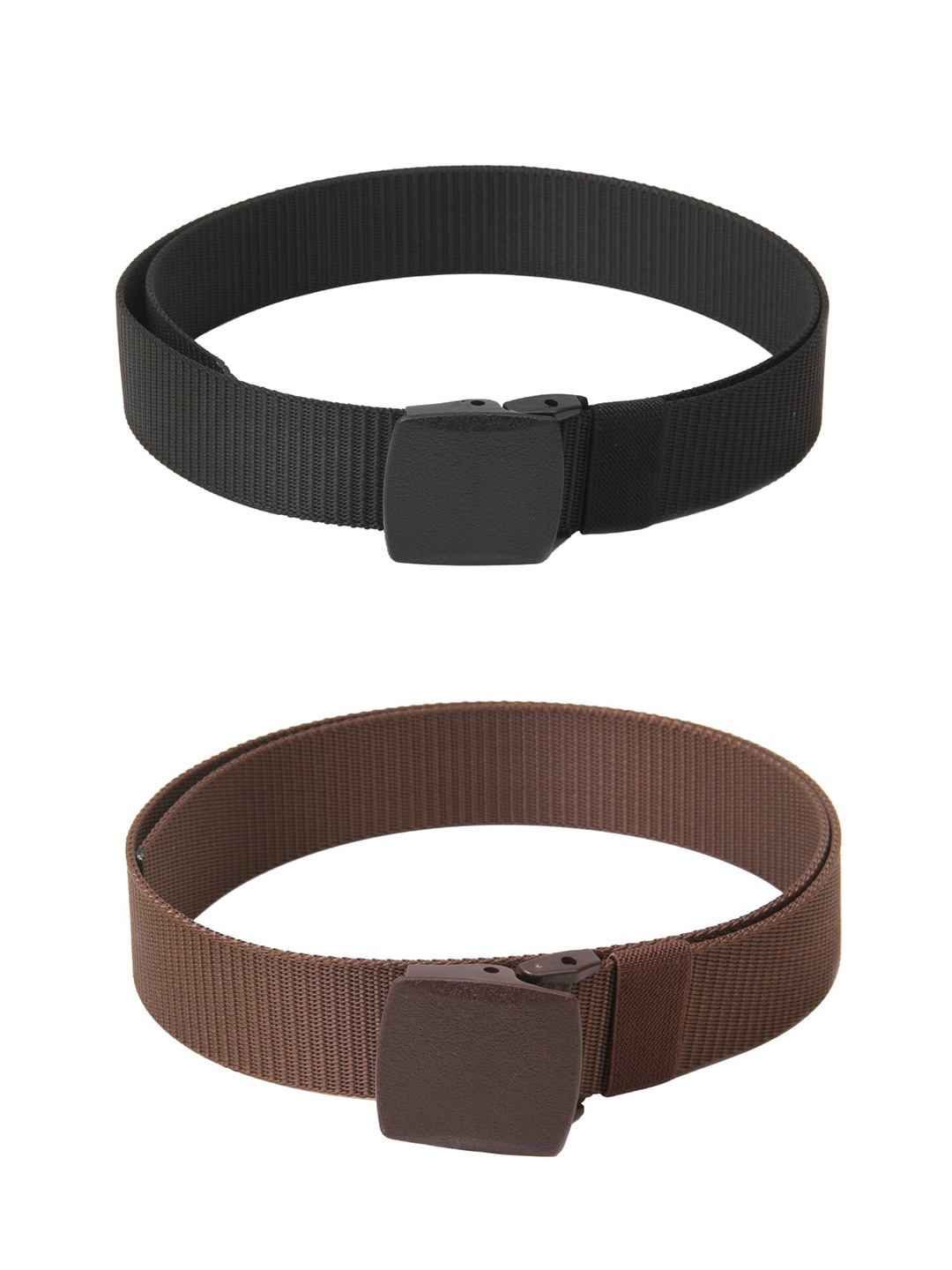 

Calvadoss Women Set Of 2 Textured Belt, Black