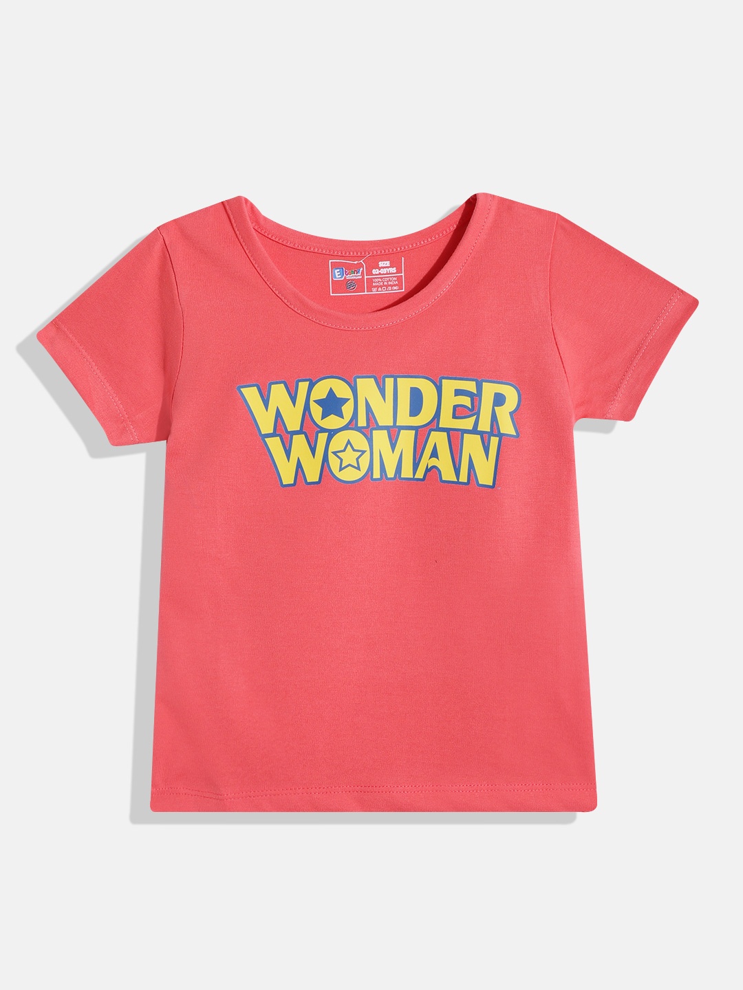 

Eteenz Girls Wonder Woman Printed Pure Cotton T-shirt, Red