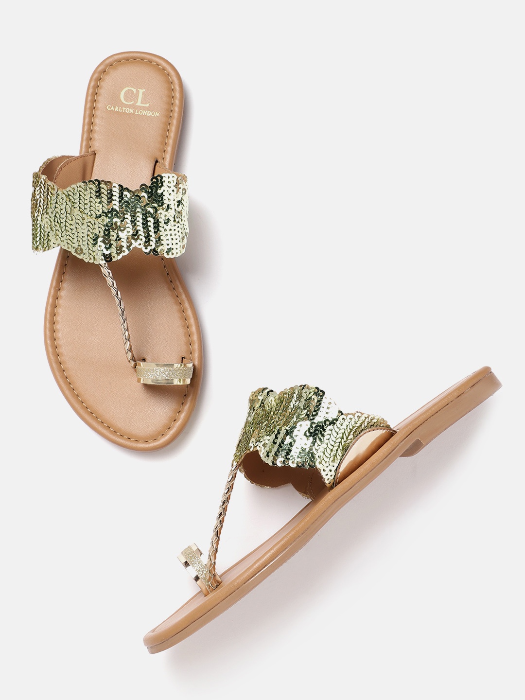 

Carlton London Women Embellished One Toe Flats, Gold
