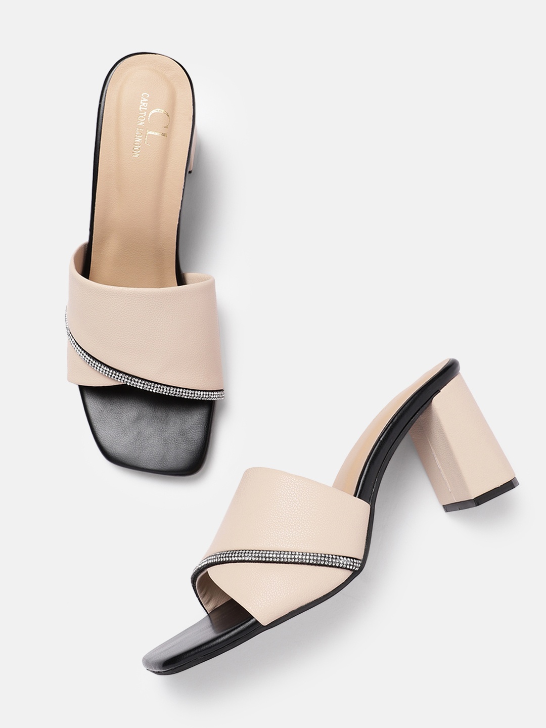 

Carlton London Open Toe Block Heel, Cream