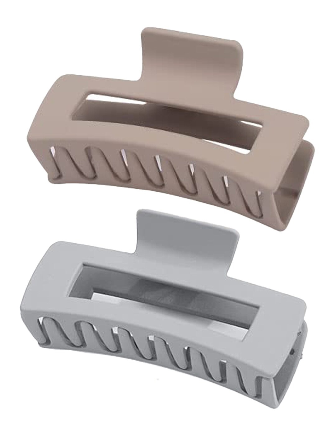 

Xivir Set of 2 Rectangular Hair Claw Clips, Grey