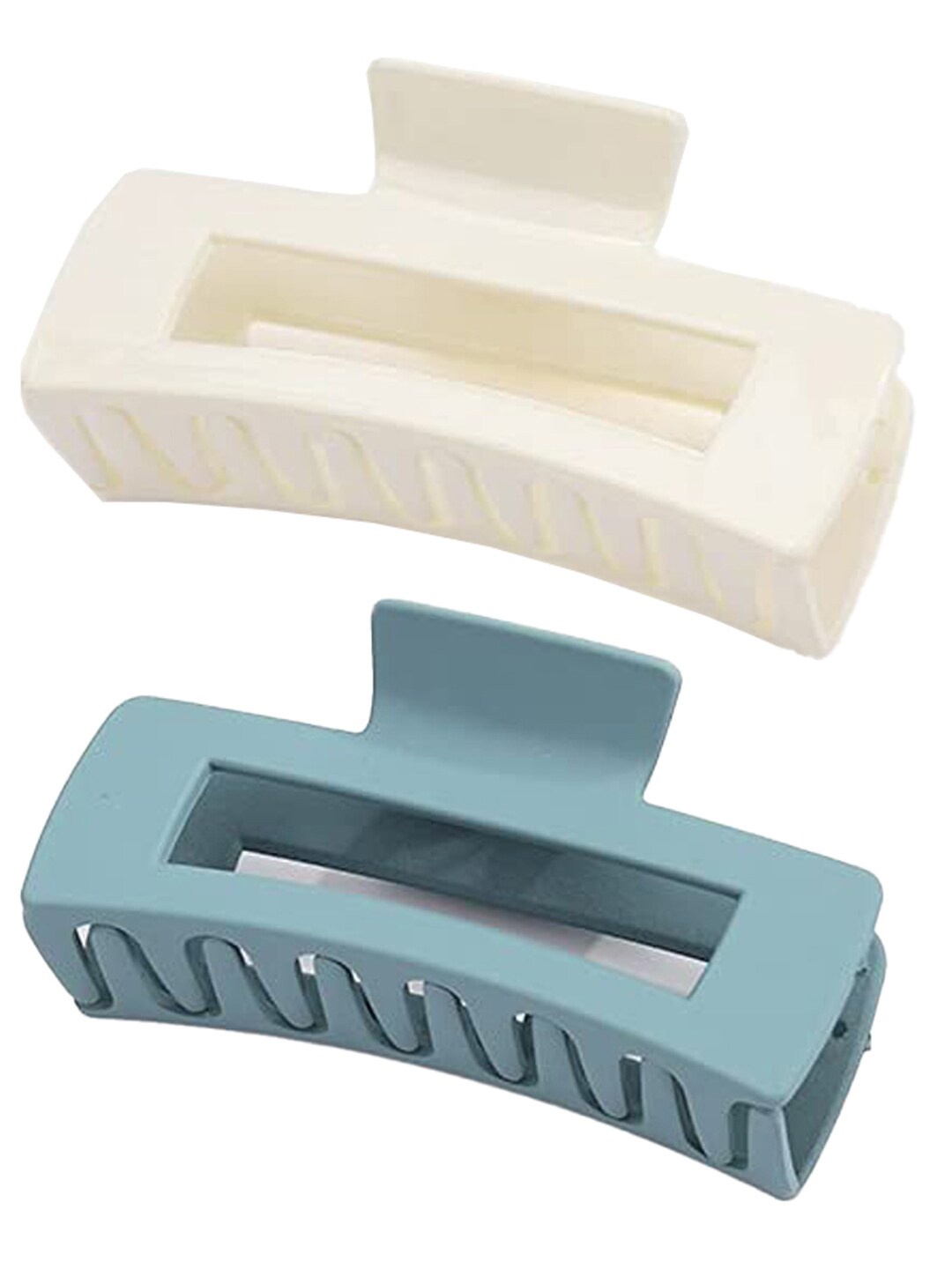 

Xivir Set of 2 Rectangular Hair Claw Clips, White