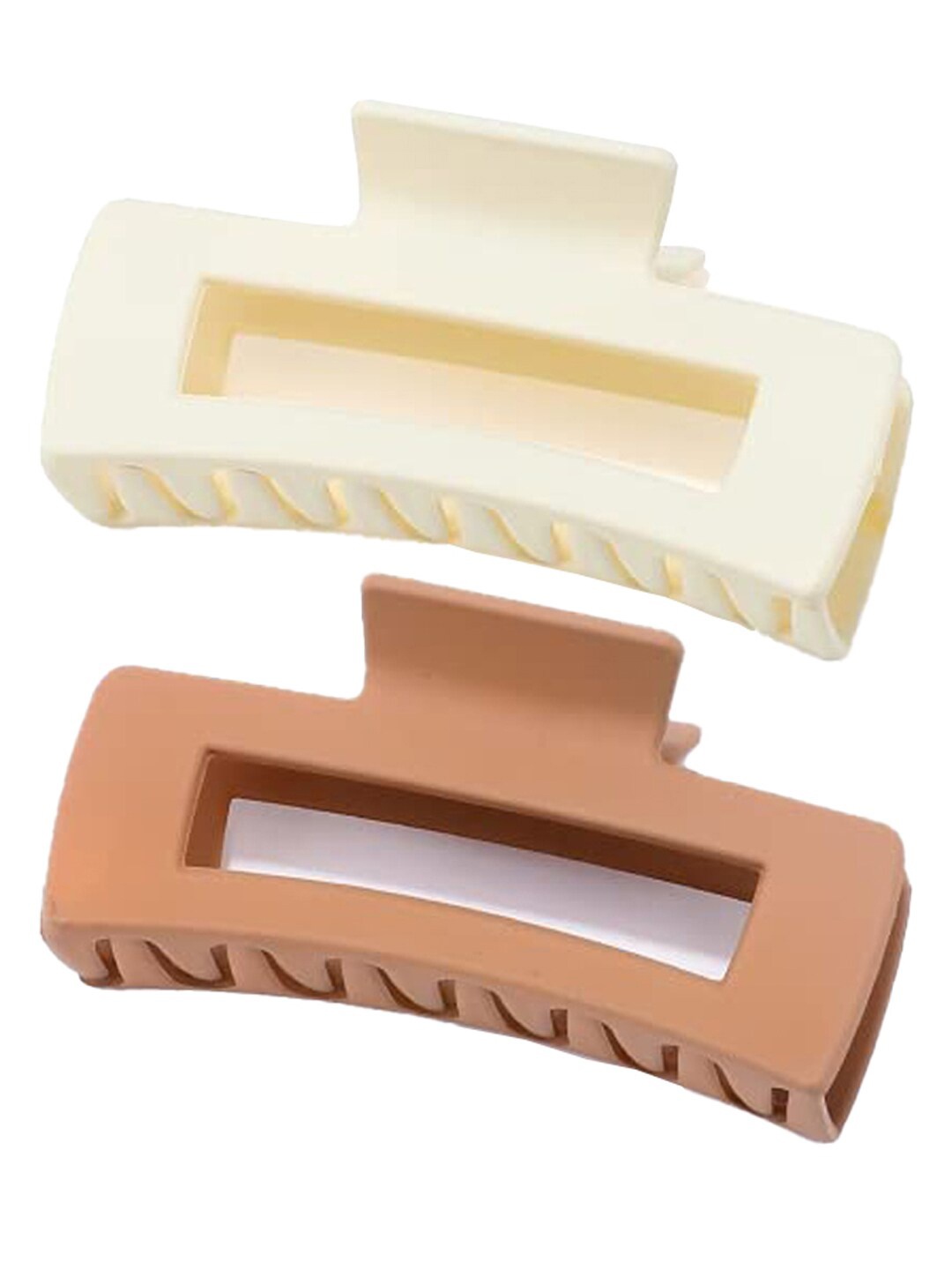 

Xivir Set of 2 Rectangular Claw Clips, Cream