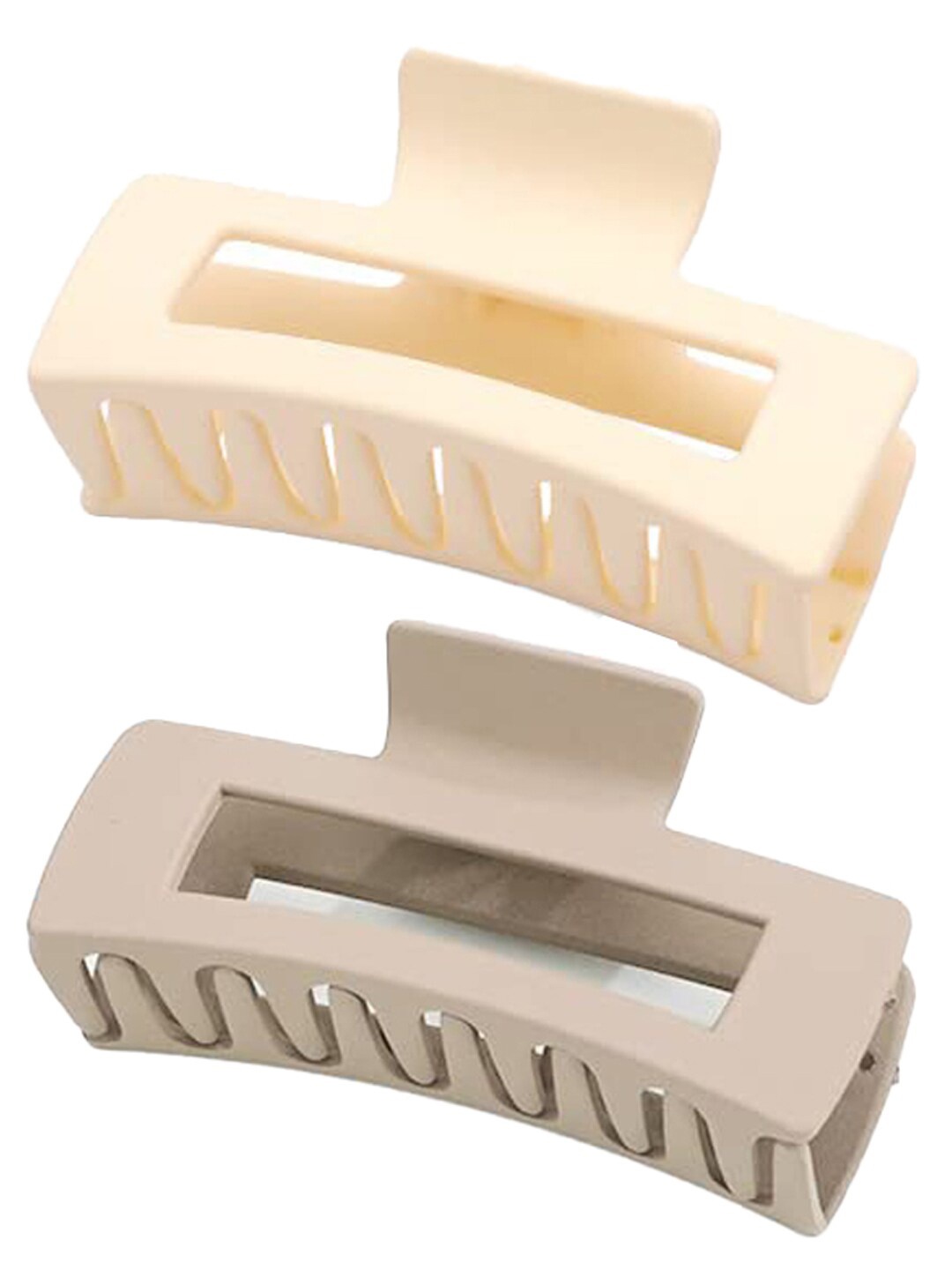 

Xivir Set of 2 Rectangular Claw Clips, Cream