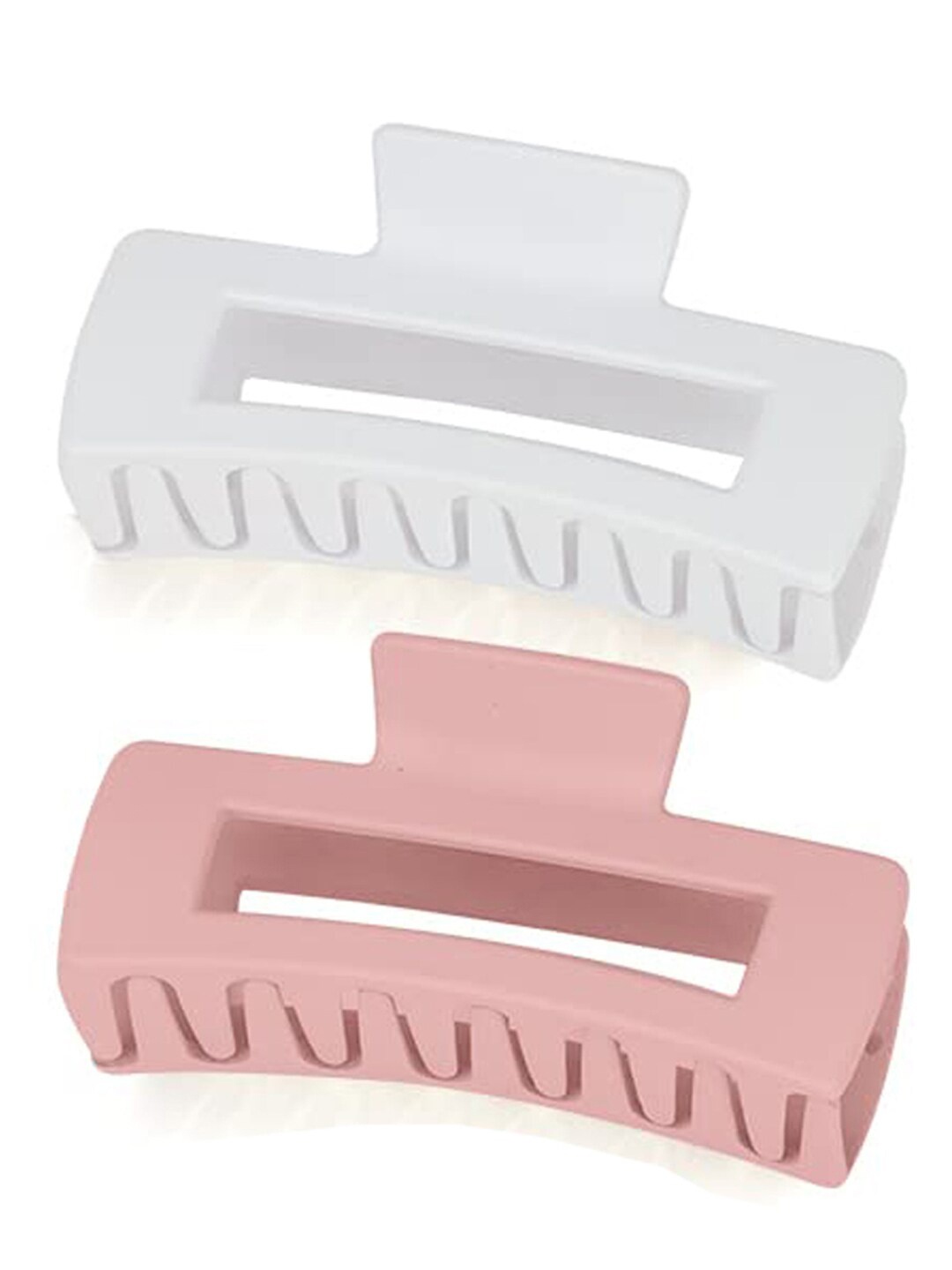 

Xivir Set of 2 Rectangular Hair Claw Clips, White