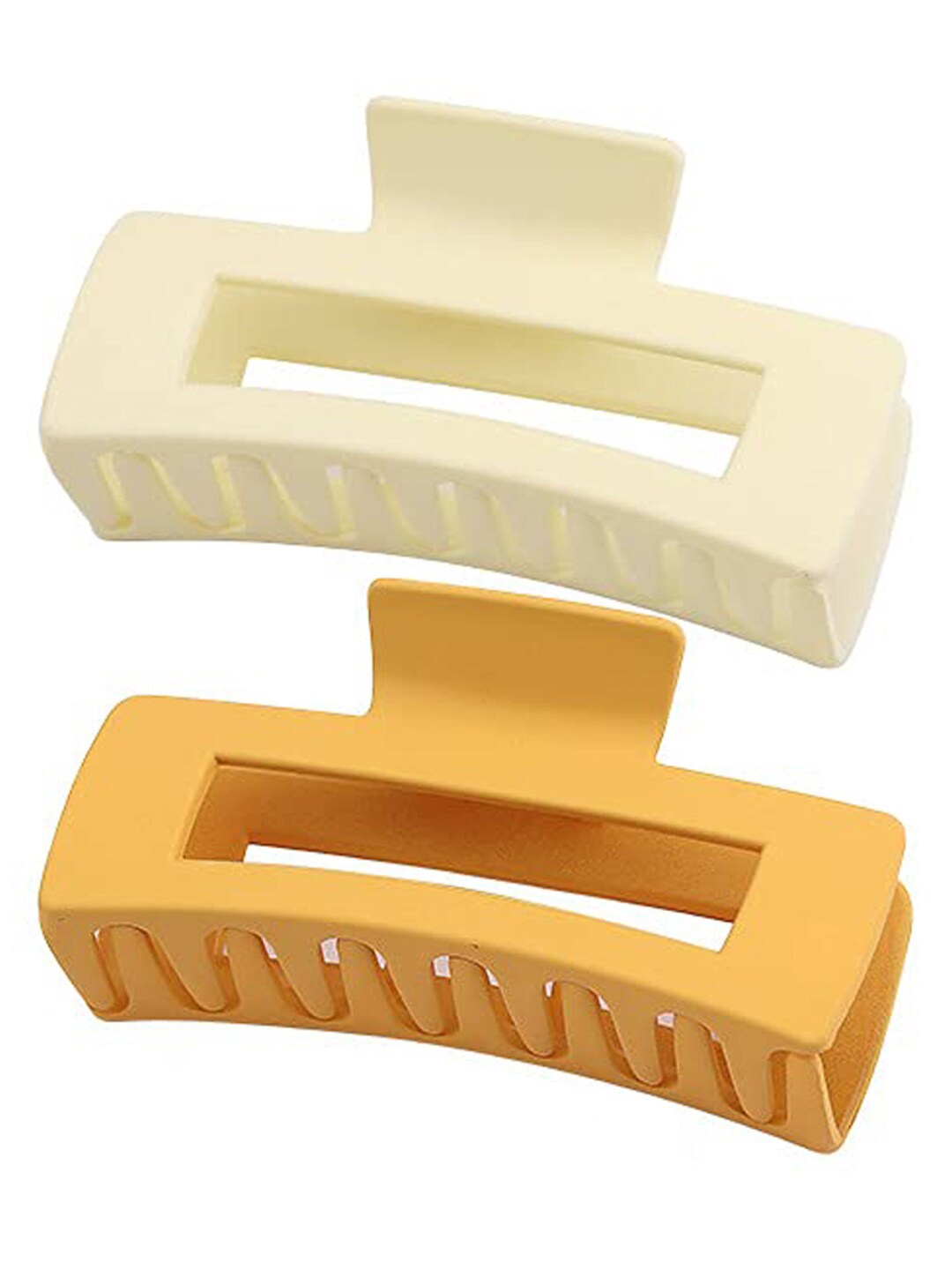 

Xivir Set of 2 Rectangular Hair Claw Clips, Cream