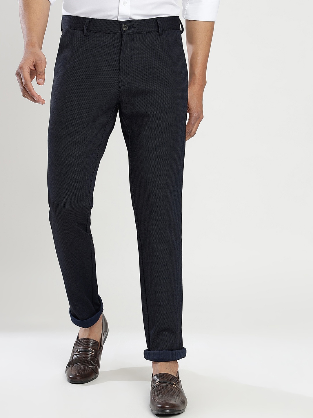 

JB STUDIO Slim Fit Formal Trouser, Navy blue