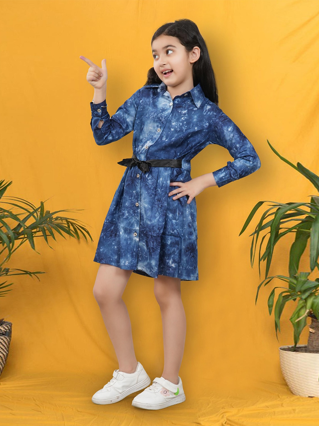 

BAESD Abstract Print Shirt Dress, Blue