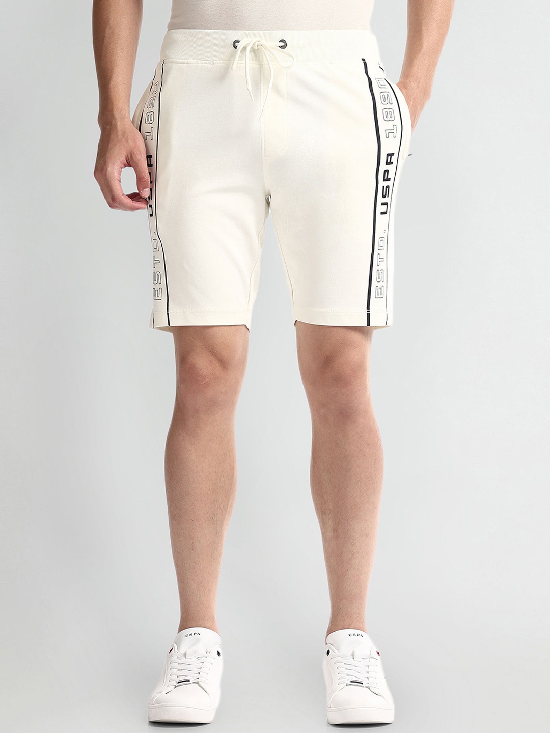 

U.S. Polo Assn. Denim Co. Men Printed Slim Fit Shorts, White