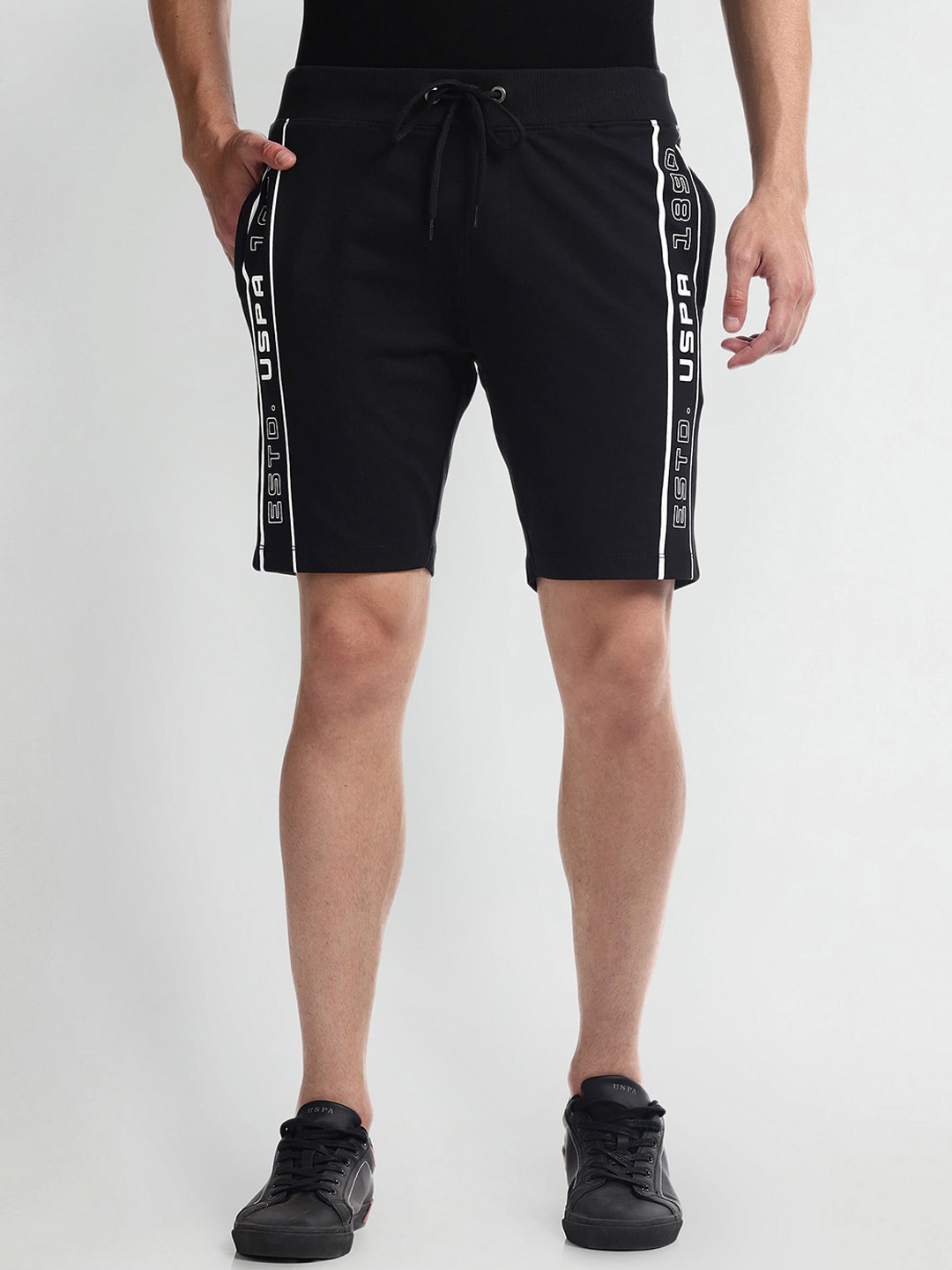 

U.S. Polo Assn. Denim Co. Men Slim Fit Pure Cotton Shorts, Black