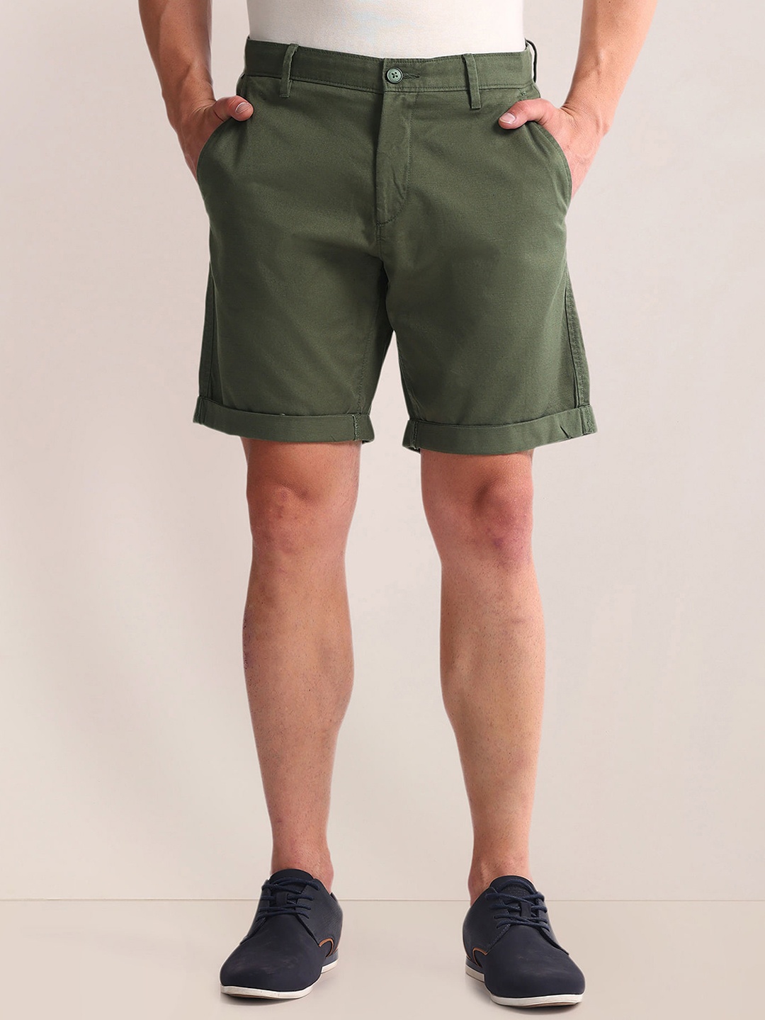 

U.S. Polo Assn. Men Mid Rise Slim Fit Shorts, Green