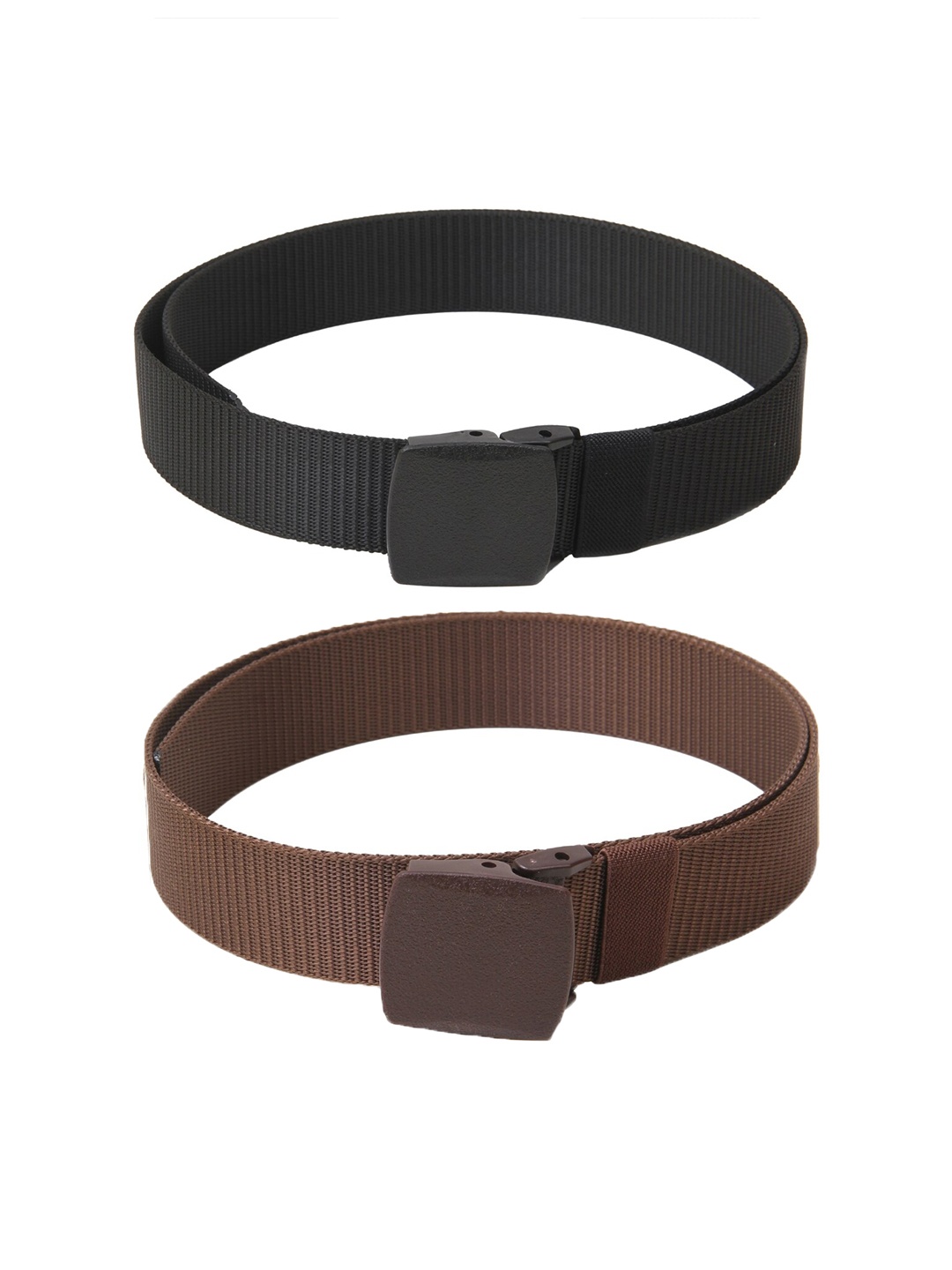 

Calvadoss Boys Set Of Textured Canvas Belts, Black